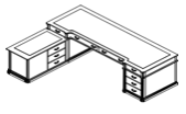 Стол руководителя с 10 ящиками левый 01102