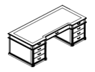 Стол руководителя с 9 ящиками 