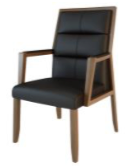 Кресло посетителей со средней спинкой на 4х ножках с подлокотниками (кожа) S723