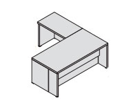 Стол руководителя с низкой царгой и приставкой П