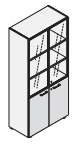 Шкаф высокий широкий, двери стекло/дсп с замком 155 379