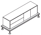 Цоколь модульного шкафа на опорах